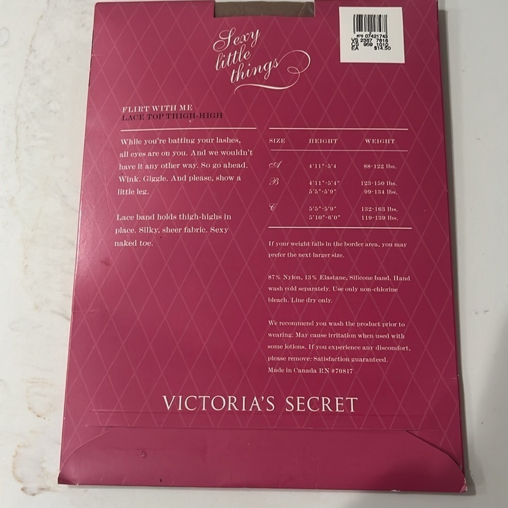 Victoria’s Secret Sexy Little Things Flirt with Me Lace Top Thigh-High Nude A - Picture 3 of 5